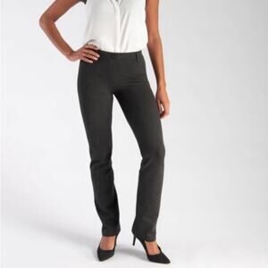Betabrand Ponte Knit Charcoal Gray Straight Leg Pants